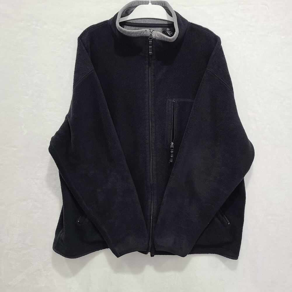 EUC Vtg Outersport OT 2000 Men's Fleece Full Zip XXL Black Heavyweight Trail